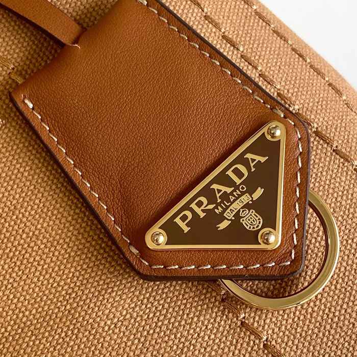 PRADA 1BA038 キャンバス、リネン プリント 斜め掛けバッグ、ショルダーバッグ、ハンドバッグ、ハンドバッグ ソフトラックス、編み、クラシック 22x15x13cm サイズ:22x15x13cm