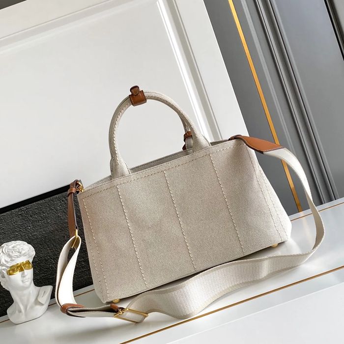 PRADA 1BG554 キャンバス、リネン プリント 斜め掛けバッグ、ショルダーバッグ、ハンドバッグ、ハンドバッグ ソフトラックス、編み、クラシック 33x20x19cm サイズ:33x20x19cm