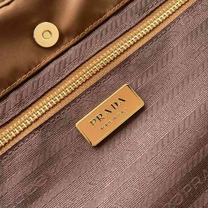 PRADA 1BC244 ナイロン ゴールド ハンドバッグ、トートバッグ ナイロン、トート、クラシック 48x39x14cm サイズ:48x39x14cm