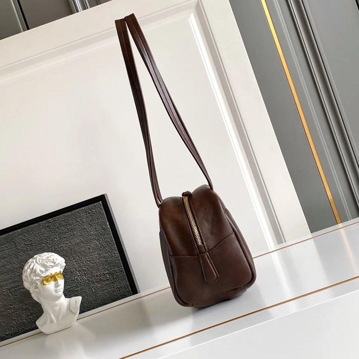 PRADA 1BB167 スエード、レザー ゴールド ショルダーバッグ、ハンドバッグ ヴィンテージ、ミニ 22x16x12cm サイズ:22x16x12cm