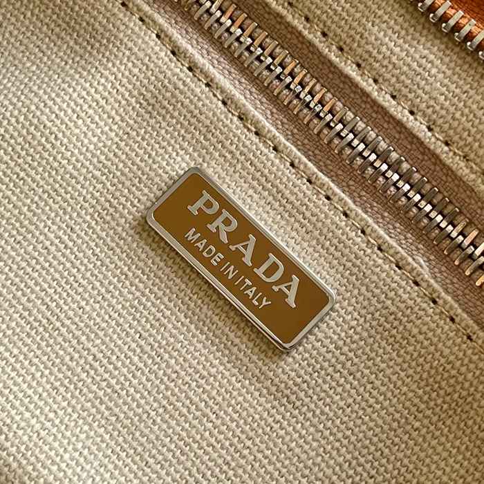 PRADA 1BA486 カーフスキン、リネン プリント 斜め掛けバッグ、ショルダーバッグ、ハンドバッグ、ハンドバッグ ソフトラックス、ヴィンテージ、ミニ 24x12cm サイズ:24x12cm