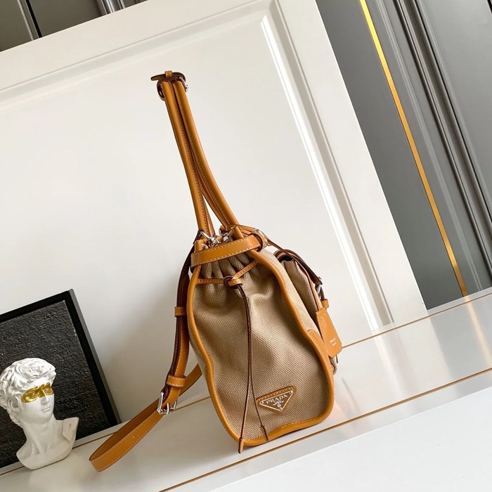 PRADA 1BA433 カーフスキン、キャンバス プリント 斜め掛けバッグ、ショルダーバッグ、ハンドバッグ、ハンドバッグ ソフトラックス、クラシック、ミニ 38x24x12cm サイズ:38x24x12cm