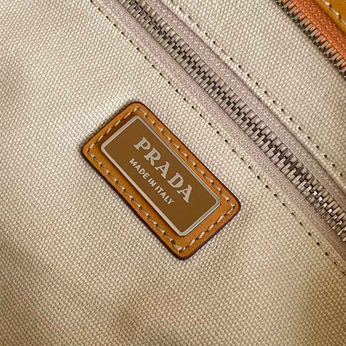 PRADA 1BA433 カーフスキン、キャンバス プリント 斜め掛けバッグ、ショルダーバッグ、ハンドバッグ、ハンドバッグ ソフトラックス、クラシック、ミニ 38x24x12cm サイズ:38x24x12cm