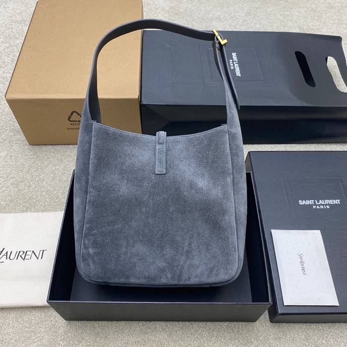 SAINT LAURENT 713938 マット グレー、ゴールド、マット 脇下バッグ クラシック 23x22cm サイズ:23x22cm