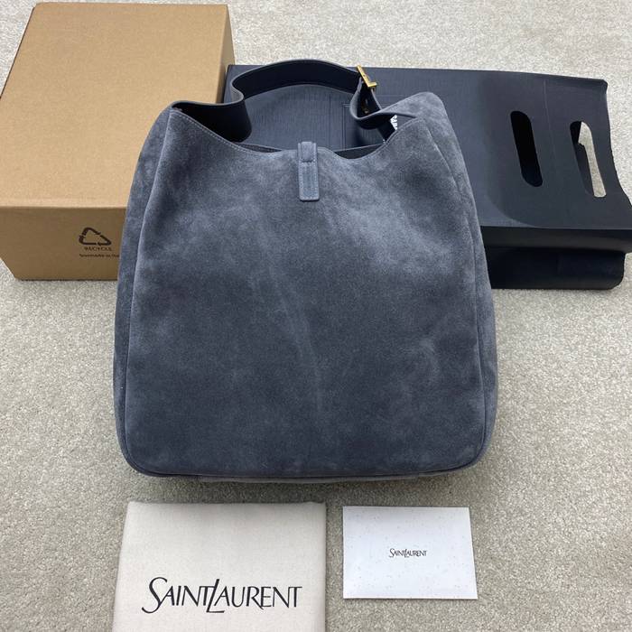 SAINT LAURENT 753837 マット グレー、ゴールド、マット 脇下バッグ 大、クラシック 31x30x13cm サイズ:31x30x13cm