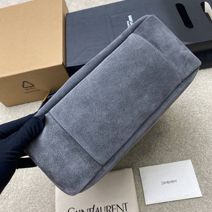 SAINT LAURENT 753837 マット グレー、ゴールド、マット 脇下バッグ 大、クラシック 31x30x13cm サイズ:31x30x13cm