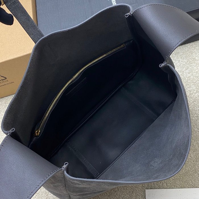 SAINT LAURENT 753837 マット グレー、ゴールド、マット 脇下バッグ 大、クラシック 31x30x13cm サイズ:31x30x13cm