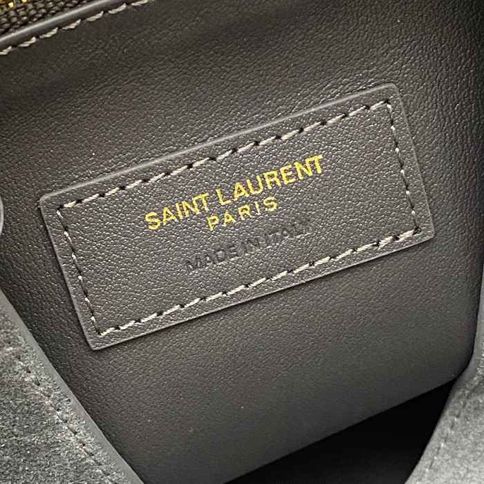 SAINT LAURENT 753837 マット グレー、ゴールド、マット 脇下バッグ 大、クラシック 31x30x13cm サイズ:31x30x13cm
