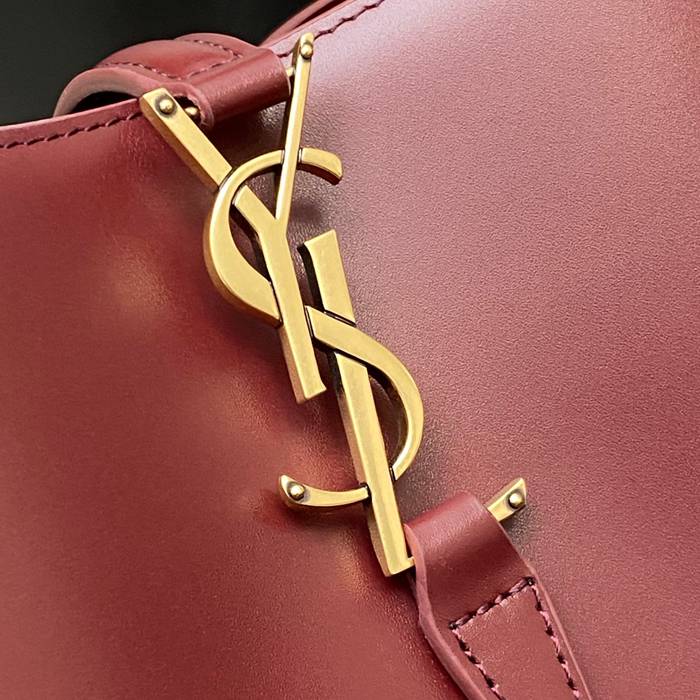 SAINT LAURENT 749036 カーフレザー、カーフ ブラック、レッド、ゴールド バケツバッグ クラシック 20x17x13cm サイズ:20x17x13cm