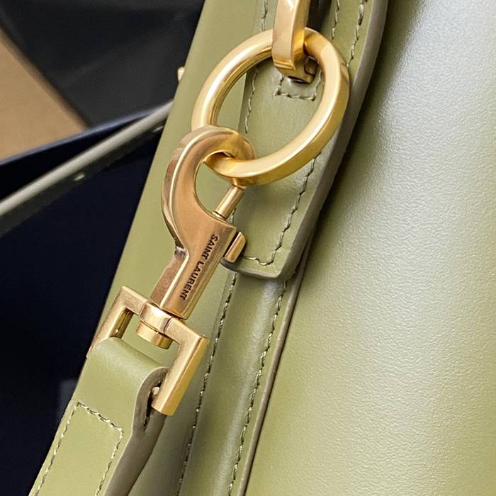 SAINT LAURENT 749036 カーフレザー、カーフ ブラック、グリーン、ゴールド バケツバッグ クラシック 20x17x13cm サイズ:20x17x13cm