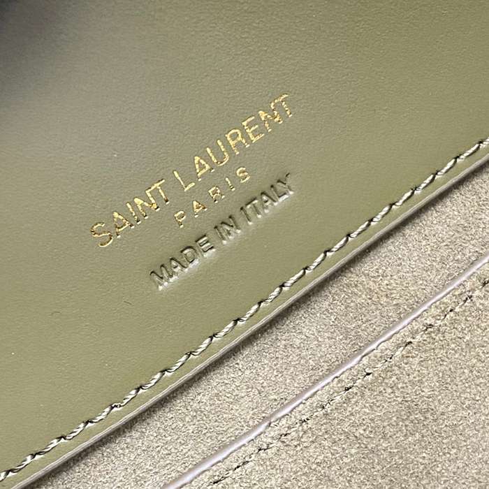 SAINT LAURENT 749036 カーフレザー、カーフ ブラック、グリーン、ゴールド バケツバッグ クラシック 20x17x13cm サイズ:20x17x13cm