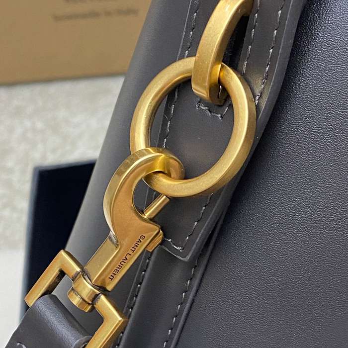 SAINT LAURENT 749036 カーフレザー、カーフ ブラック、グレー、ゴールド バケツバッグ クラシック 20x17x13cm サイズ:20x17x13cm
