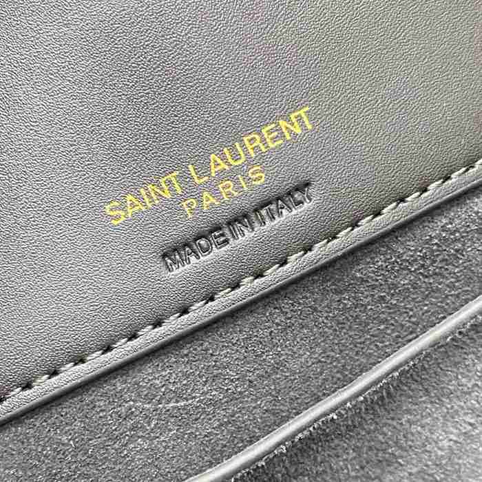 SAINT LAURENT 749036 カーフレザー、カーフ ブラック、グレー、ゴールド バケツバッグ クラシック 20x17x13cm サイズ:20x17x13cm
