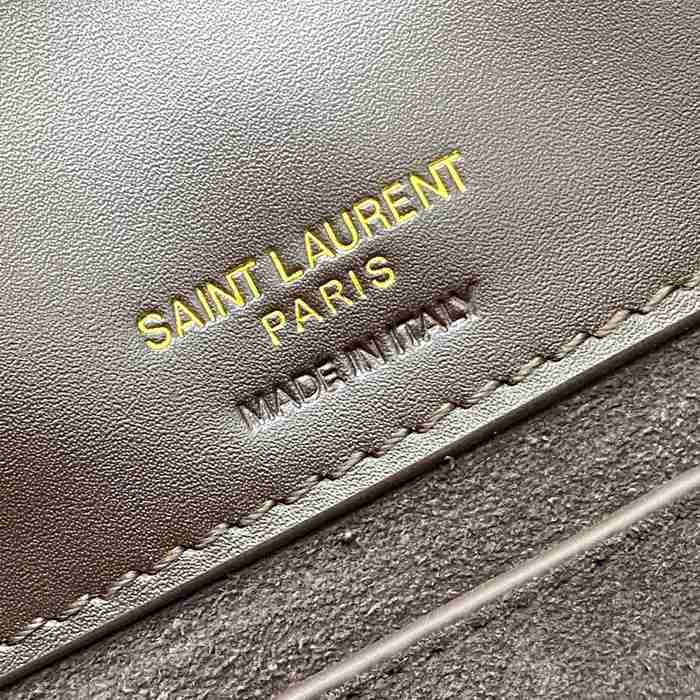 SAINT LAURENT 749036 カーフレザー、カーフ ブラック、ブラウン、ゴールド バケツバッグ クラシック 20x17x13cm サイズ:20x17x13cm
