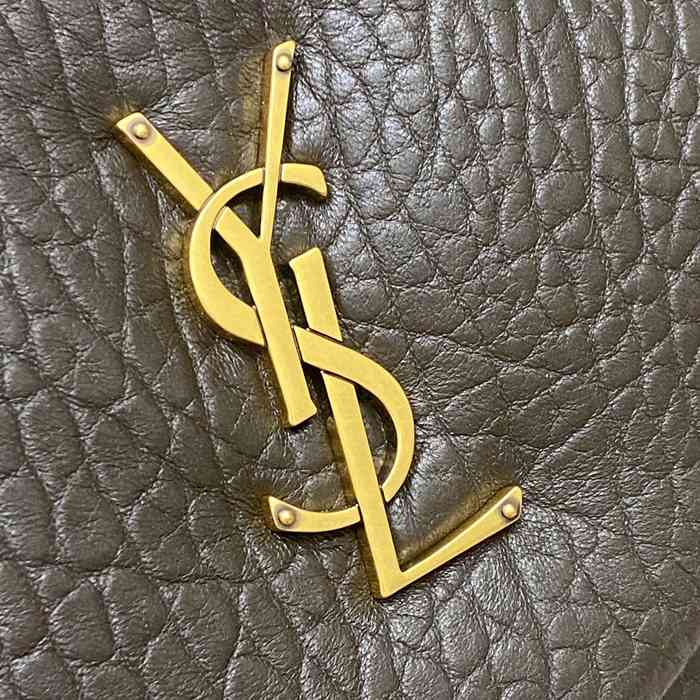 SAINT LAURENT 777399 ラムレザー、エレファント グリーン、ゴールド、エレファント ハンドバッグ クラシック 37x21x10cm サイズ:37x21x10cm