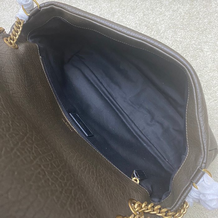 SAINT LAURENT 777399 ラムレザー、エレファント グリーン、ゴールド、エレファント ハンドバッグ クラシック 37x21x10cm サイズ:37x21x10cm