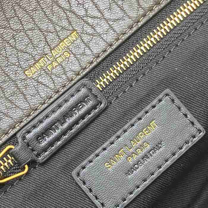 SAINT LAURENT 777399 ラムレザー、エレファント グリーン、ゴールド、エレファント ハンドバッグ クラシック 37x21x10cm サイズ:37x21x10cm