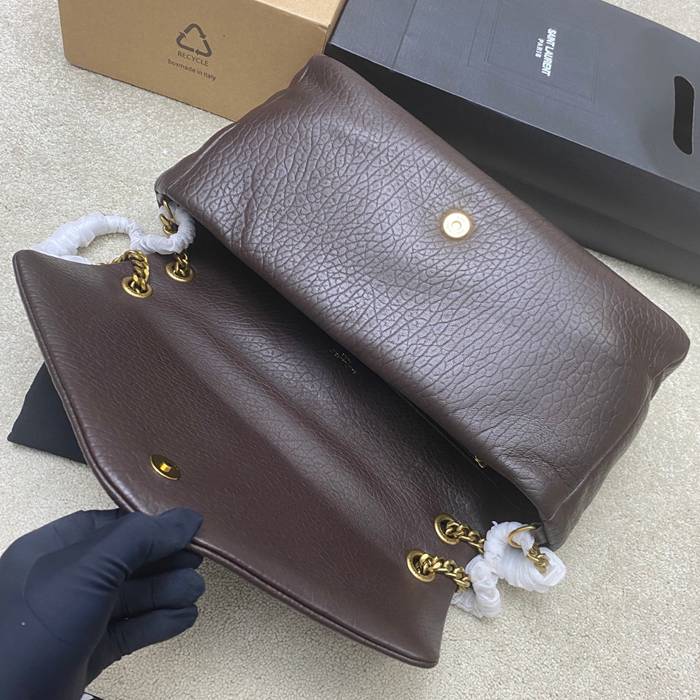 SAINT LAURENT 777399 ラムレザー レッド、ゴールド ハンドバッグ クラシック 37x21x10cm サイズ:37x21x10cm