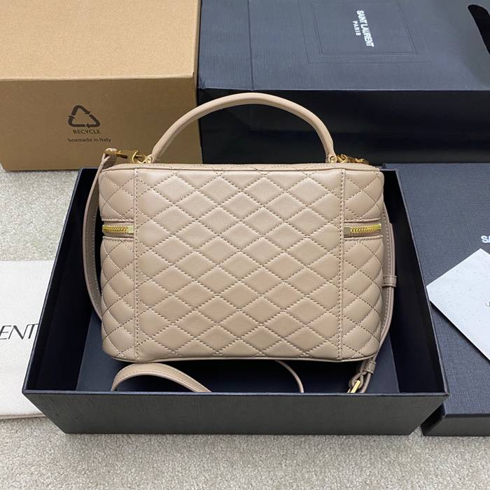 SAINT LAURENT 851572 ラムレザー ゴールド ハンドバッグ クラシック 15x8cm サイズ:22.5x15x8cm