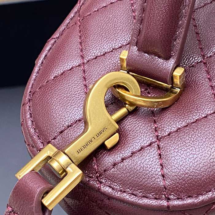 SAINT LAURENT 851572 ラムレザー レッド、ゴールド ハンドバッグ クラシック 15x8cm サイズ:22.5x15x8cm