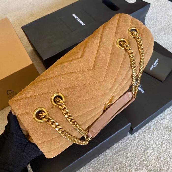 SAINT LAURENT 459749 マット ゴールド、イエロー、マット ハンドバッグ クラシック 32x22x12cm サイズ:32x22x12cm