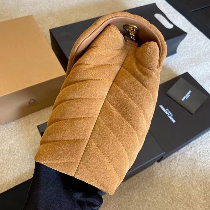 SAINT LAURENT 459749 マット ゴールド、イエロー、マット ハンドバッグ クラシック 32x22x12cm サイズ:32x22x12cm