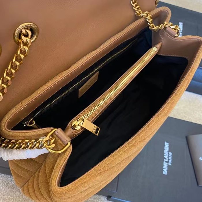 SAINT LAURENT 459749 マット ゴールド、イエロー、マット ハンドバッグ クラシック 32x22x12cm サイズ:32x22x12cm