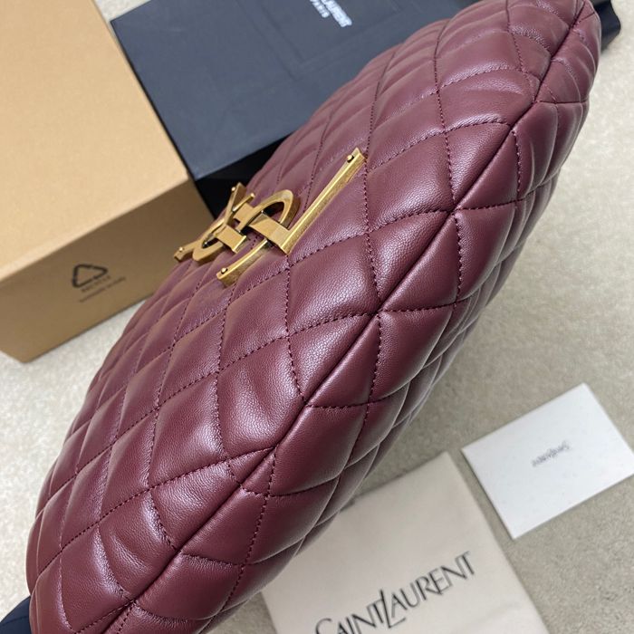 SAINT LAURENT 858160 ラムレザー レッド、ゴールド ハンドバッグ イカール 47x35x15cm サイズ:47x35x15cm