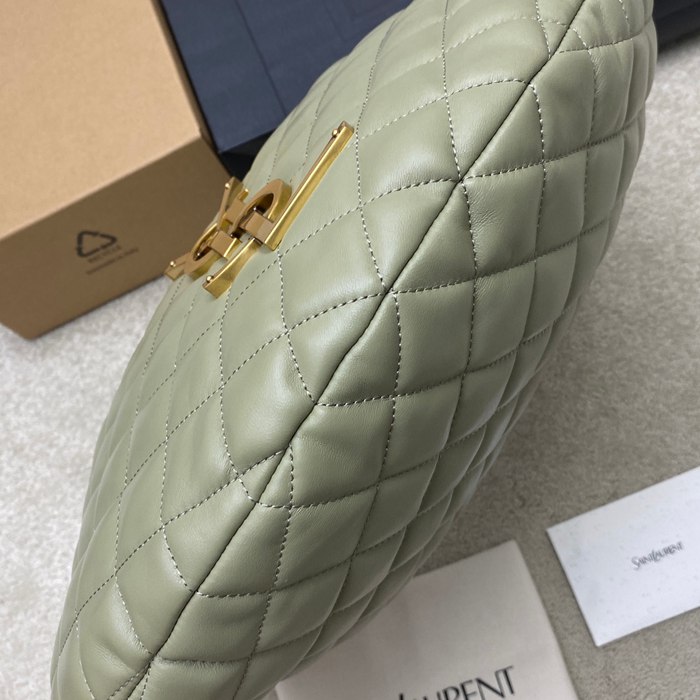 SAINT LAURENT 858160 ラムレザー グリーン、ゴールド ハンドバッグ イカール 47x35x15cm サイズ:47x35x15cm