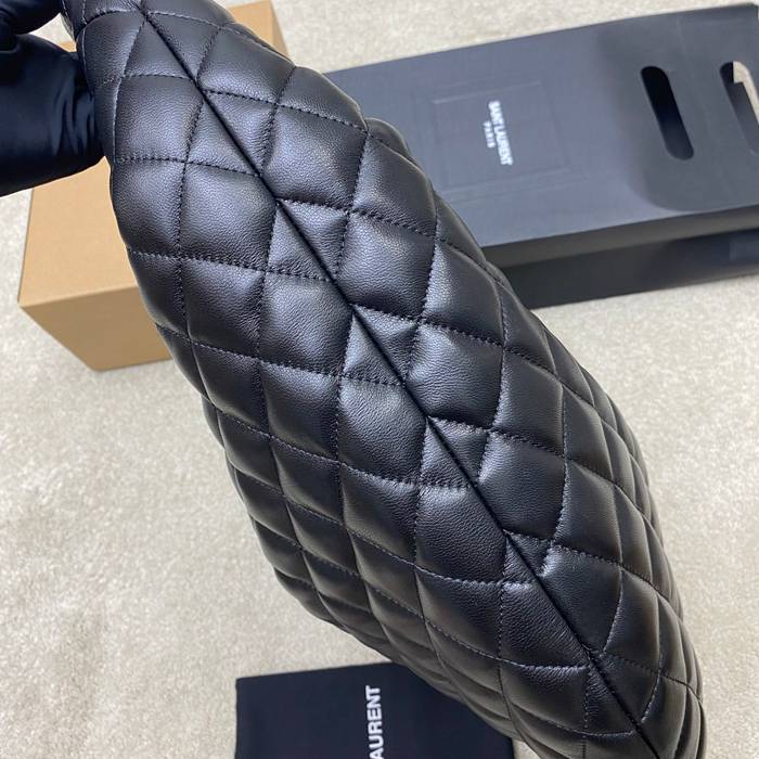SAINT LAURENT 858160 ラムレザー ブラック、ゴールド ハンドバッグ イカール 47x35x15cm サイズ:47x35x15cm