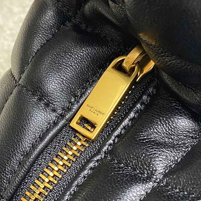 SAINT LAURENT 858160 ラムレザー ブラック、ゴールド ハンドバッグ イカール 47x35x15cm サイズ:47x35x15cm