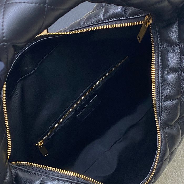 SAINT LAURENT 858160 ラムレザー ブラック、ゴールド ハンドバッグ イカール 47x35x15cm サイズ:47x35x15cm