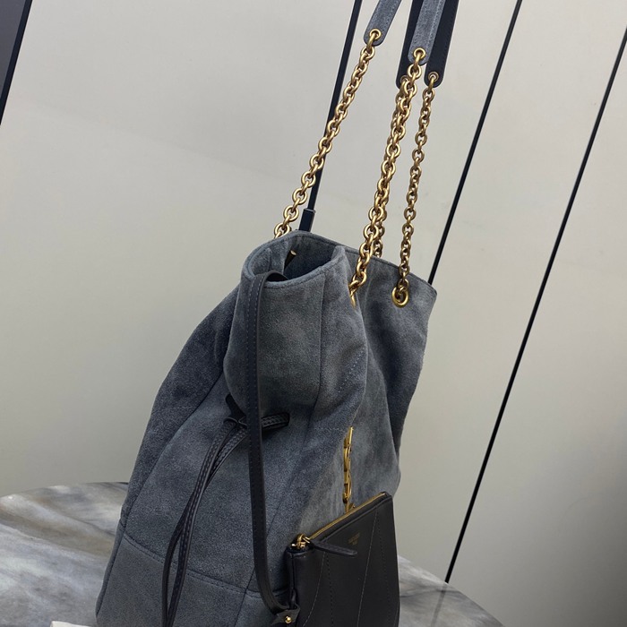 SAINT LAURENT 809824 マット グレー、ゴールド、マット トートバッグ、脇下バッグ ジェイミー 35x35x10cm サイズ:35x35x10cm