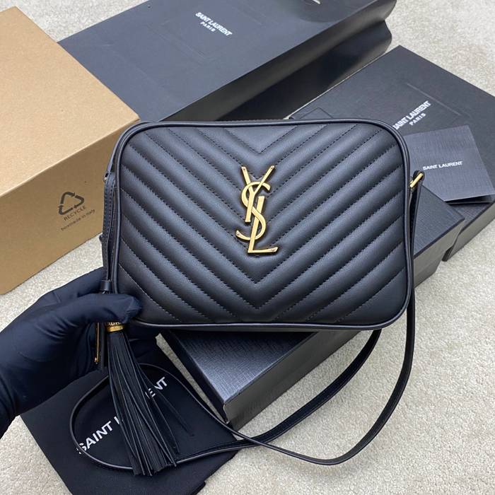 SAINT LAURENT 505730 ブラック、ゴールド 斜め掛けバッグ クラシック 23x16cm サイズ:23x16cm
