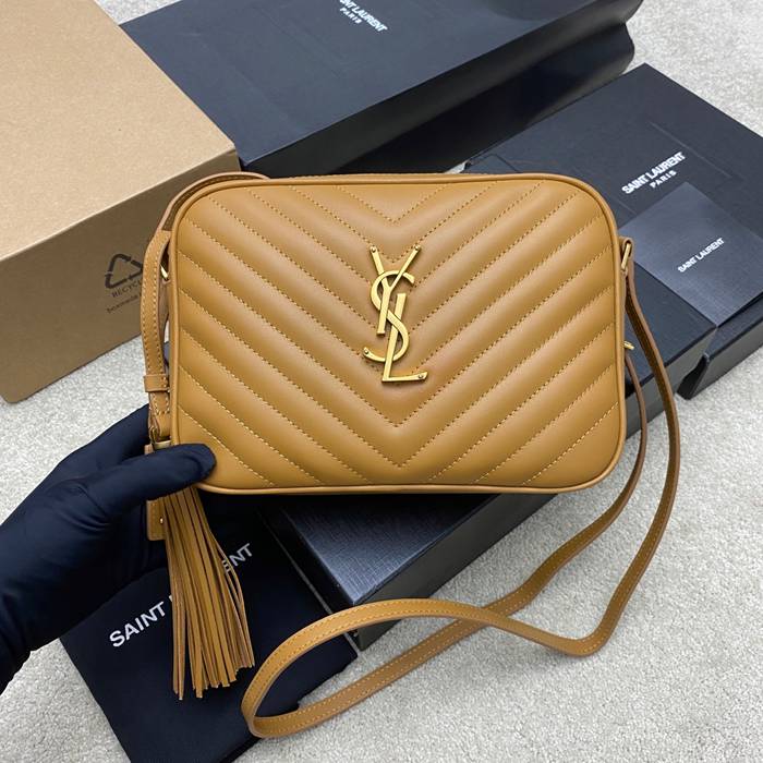 SAINT LAURENT 505730 ゴールド、キャラメル 斜め掛けバッグ クラシック 23x16cm サイズ:23x16cm