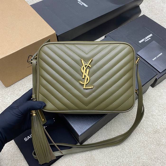 SAINT LAURENT 505730 グリーン、ゴールド 斜め掛けバッグ クラシック 23x16cm サイズ:23x16cm