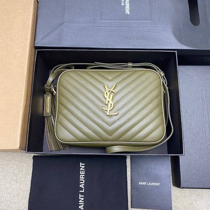 SAINT LAURENT 505730 グリーン、ゴールド 斜め掛けバッグ クラシック 23x16cm サイズ:23x16cm