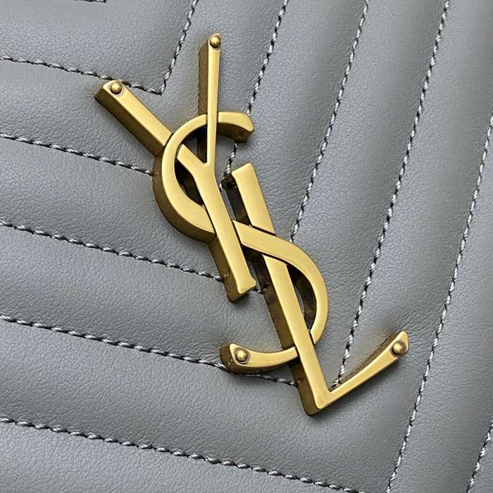 SAINT LAURENT 505730 グレー、ゴールド 斜め掛けバッグ クラシック 23x16cm サイズ:23x16cm