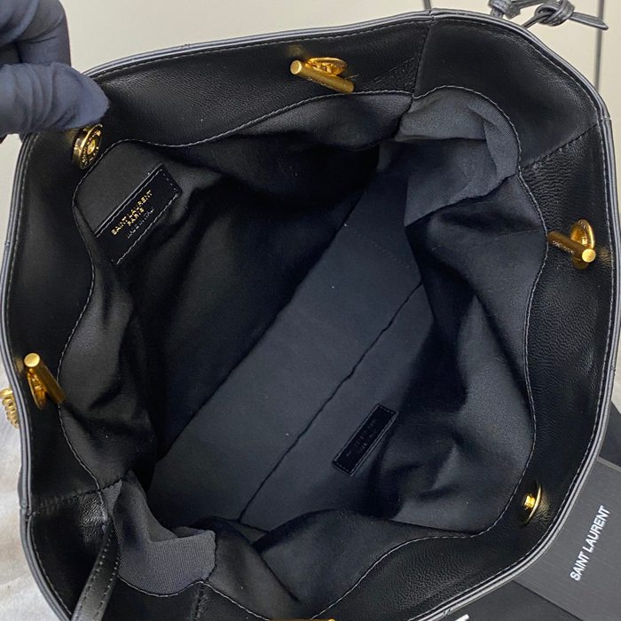 SAINT LAURENT 833948 ラムレザー ブラック、ゴールド トートバッグ、脇下バッグ ジェイミー 29x27x11cm サイズ:29x27x11cm