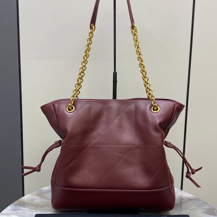 SAINT LAURENT 833948 ラムレザー レッド、ゴールド トートバッグ、脇下バッグ ジェイミー 29x27x11cm サイズ:29x27x11cm
