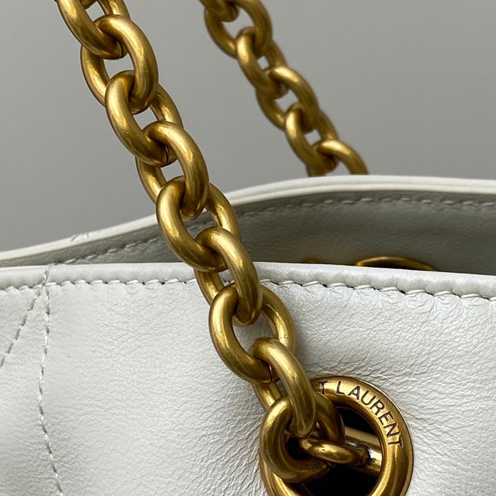 SAINT LAURENT 833948 ラムレザー ホワイト、ゴールド トートバッグ、脇下バッグ ジェイミー 29x27x11cm サイズ:29x27x11cm