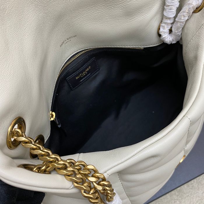 SAINT LAURENT 577476 ラムレザー、カーフレザー ホワイト、ゴールド、シルバー 斜め掛けバッグ チェーン、クラシック 29x17x11cm サイズ:29x17x11cm