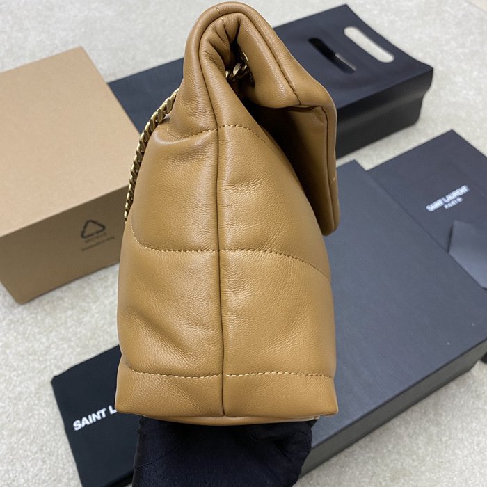 SAINT LAURENT 577476 ラムレザー、カーフレザー ゴールド、シルバー、キャラメル 斜め掛けバッグ チェーン、クラシック 29x17x11cm サイズ:29x17x11cm