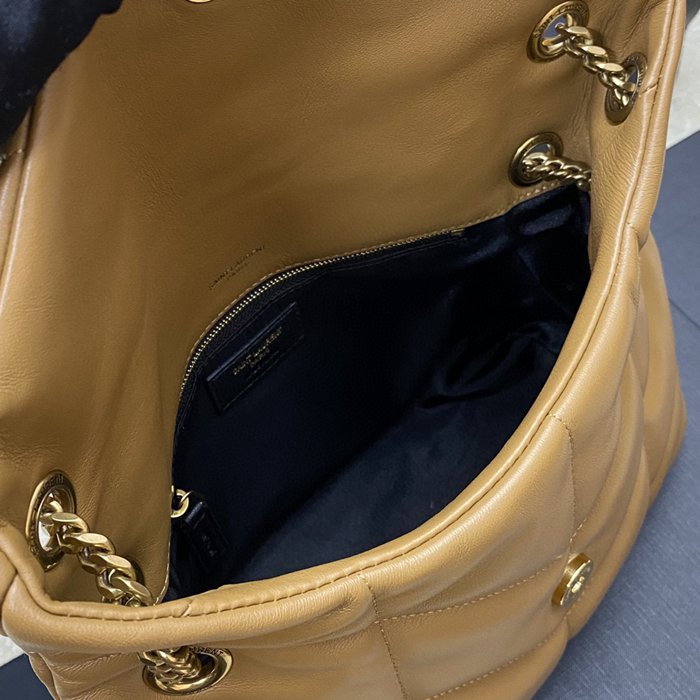 SAINT LAURENT 577476 ラムレザー、カーフレザー ゴールド、シルバー、キャラメル 斜め掛けバッグ チェーン、クラシック 29x17x11cm サイズ:29x17x11cm