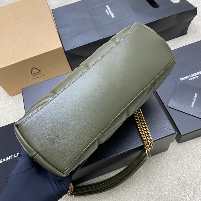 SAINT LAURENT 577476 ラムレザー、カーフレザー グリーン、ゴールド、シルバー 斜め掛けバッグ チェーン、クラシック 29x17x11cm サイズ:29x17x11cm