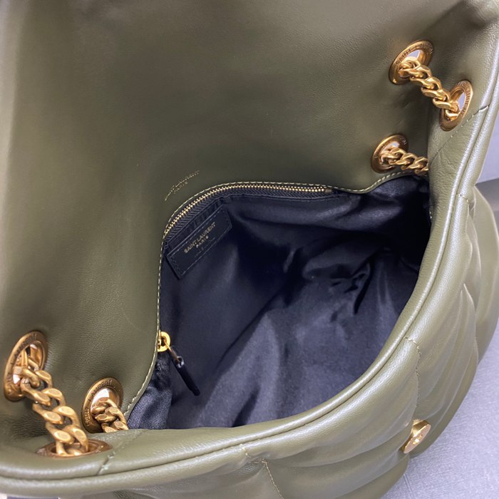 SAINT LAURENT 577476 ラムレザー、カーフレザー グリーン、ゴールド、シルバー 斜め掛けバッグ チェーン、クラシック 29x17x11cm サイズ:29x17x11cm