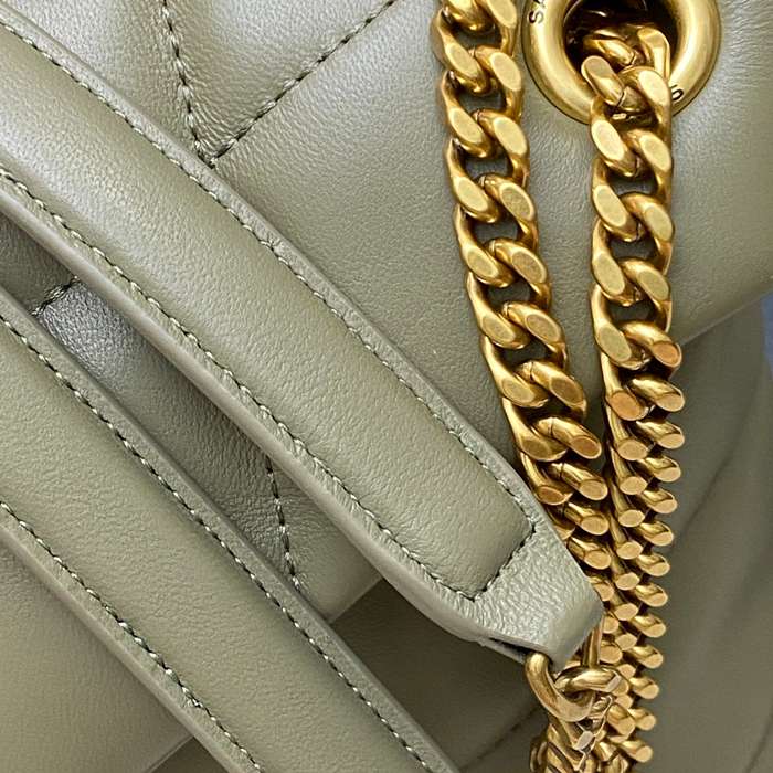 SAINT LAURENT 577476 ラムレザー、カーフレザー グリーン、ゴールド 斜め掛けバッグ チェーン、クラシック 29x17x11cm サイズ:29x17x11cm