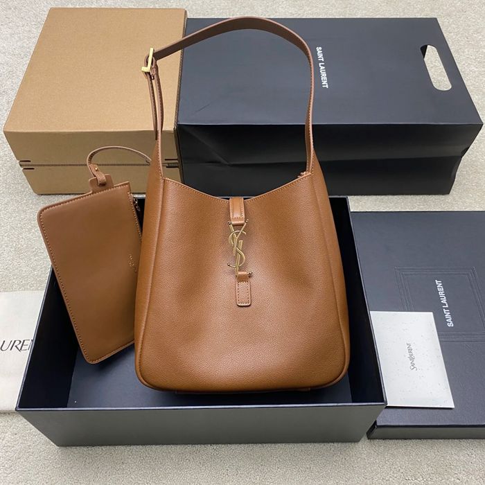 SAINT LAURENT 850533 ブラウン、ゴールド ショルダーバッグ、脇下バッグ クラシック 22x22x10cm サイズ:22x22x10cm