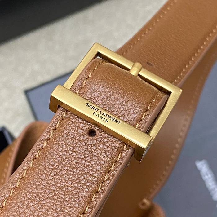 SAINT LAURENT 850533 ブラウン、ゴールド ショルダーバッグ、脇下バッグ クラシック 22x22x10cm サイズ:22x22x10cm
