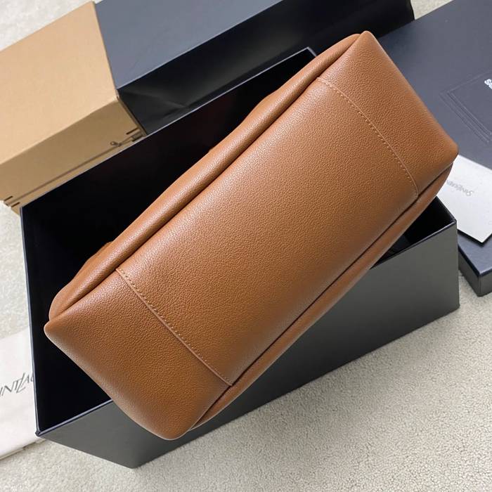 SAINT LAURENT 850545 カーフレザー ブラック、ブラウン、ゴールド ショルダーバッグ、脇下バッグ クラシック 31x30x13cm サイズ:31x30x13cm